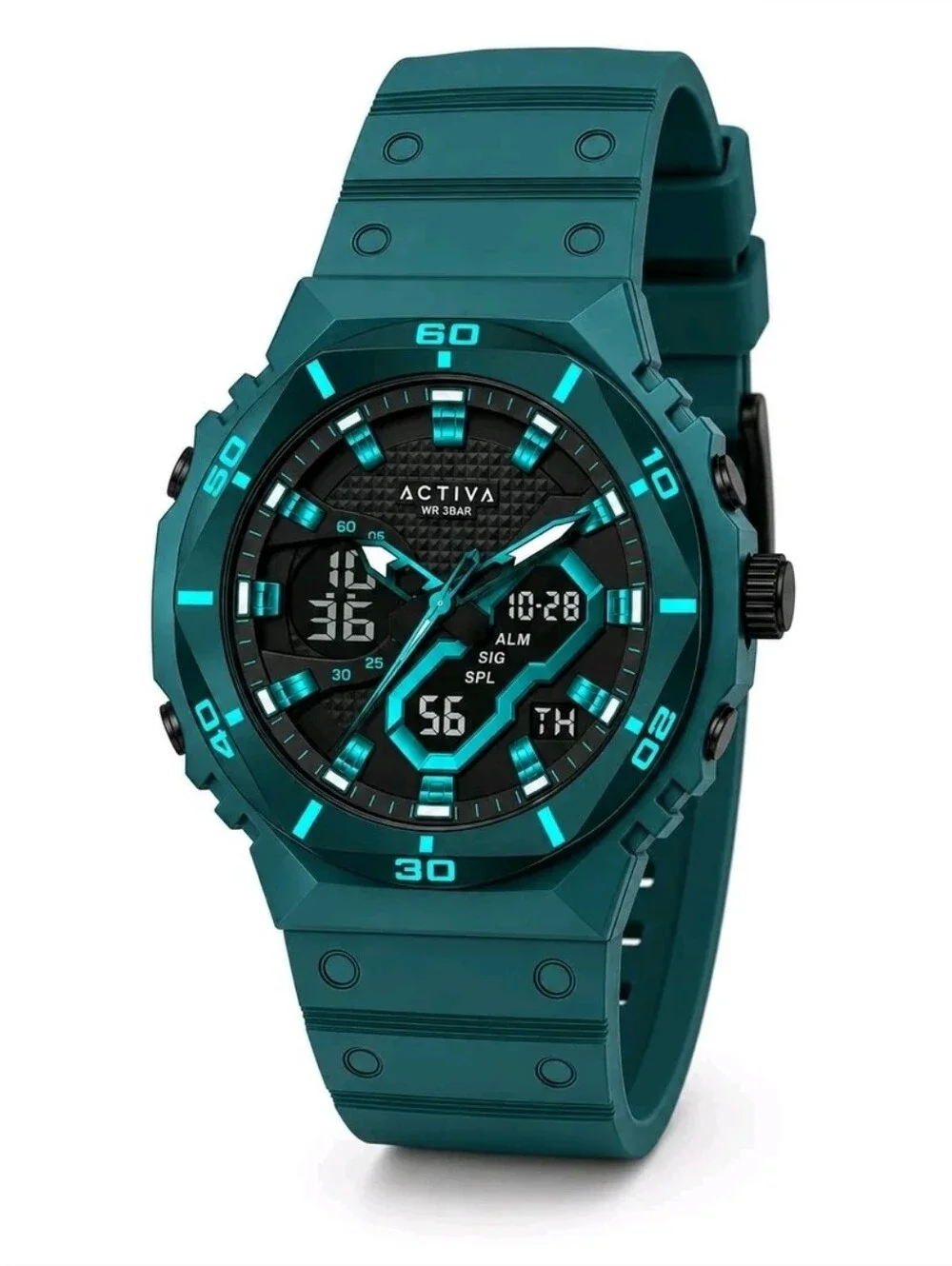 Activa Exon X Invicta Digital Men's Watch - 48mm Teal ACW8120-004 Multifunction